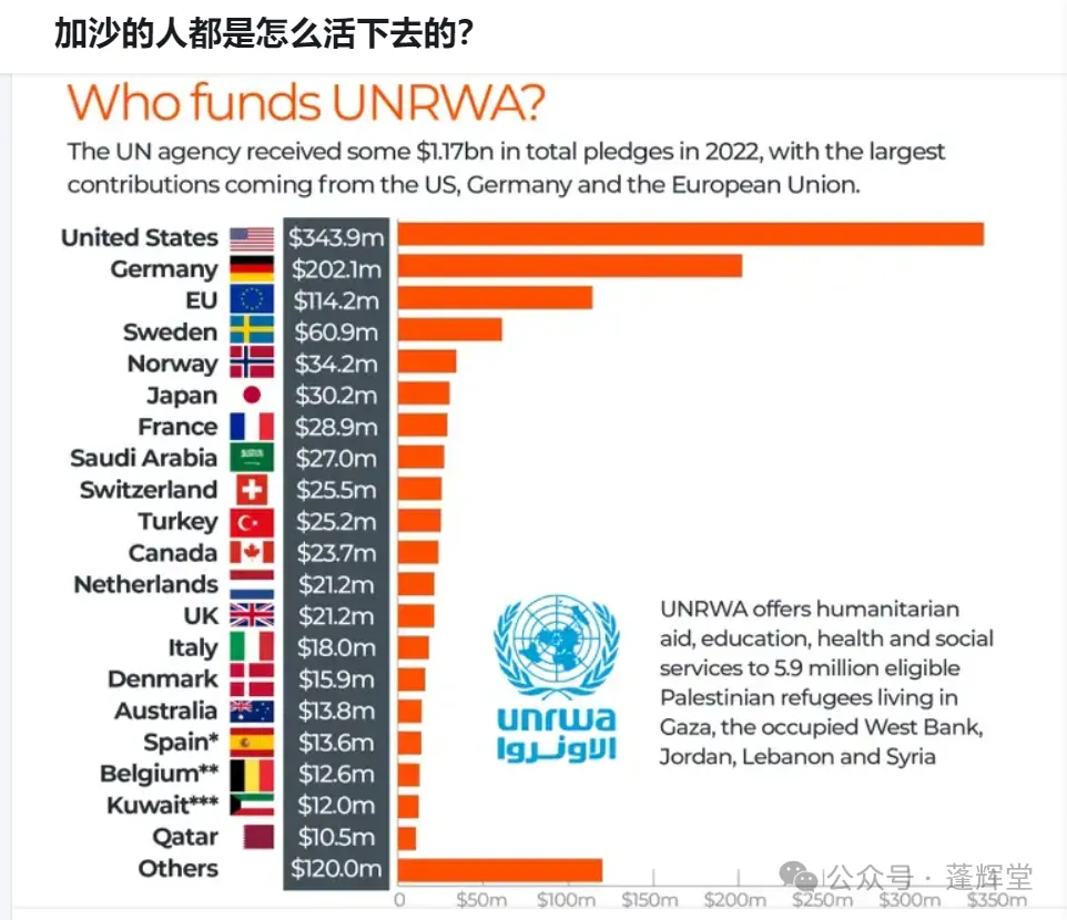 全球这么多难民，只有加沙难民衣食无忧