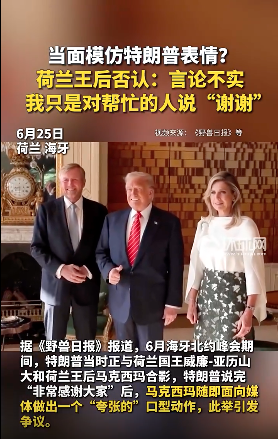 当众模仿川普被抓包？荷兰王后回应了