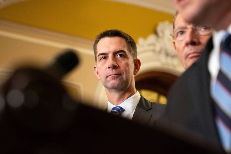 美国联邦参议院情报委员会主席柯顿提出法案，学术机构若与中国军方有关，与其合作的联邦资助研究，拟加以限制。（美联社档案照）