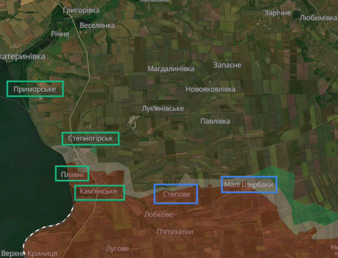有消息稱，烏克蘭目前已經奪回包含小謝爾巴基、謝爾巴基、斯捷波韋在內的多個定居點，並持續掌握普里莫爾斯克、斯捷普諾西爾斯克、普拉夫尼以及卡姆揚斯克等地區的控制權。&nbsp;&nbsp;&nbsp;圖：翻攝自 @raging545 X 帳號