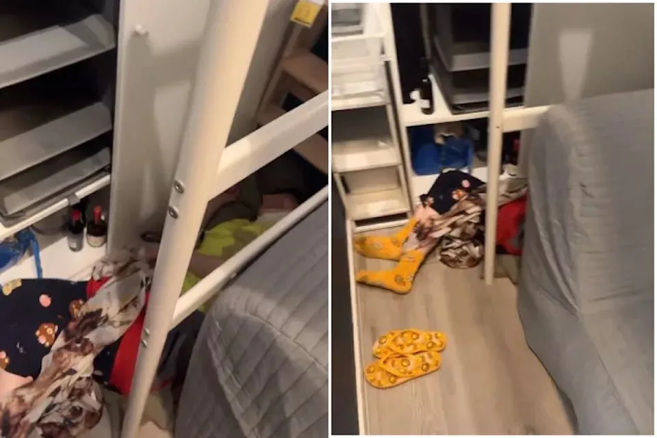 IKEA女客人奇葩睡姿还带酒 网惊“变捡尸”