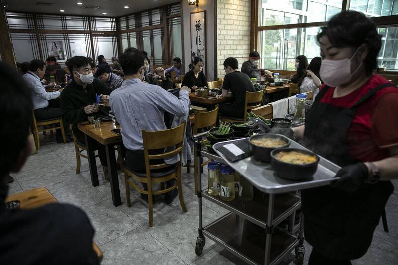 南韩餐厅示意图。（彭博）