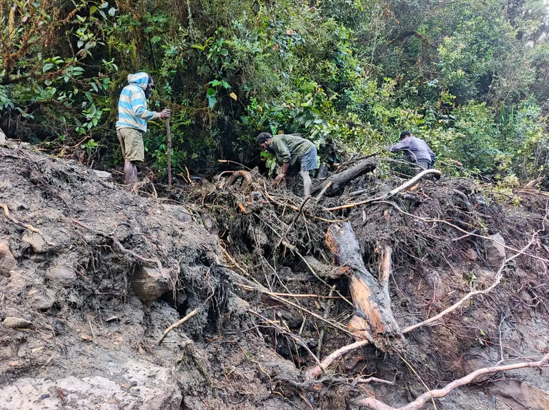 印尼最东部巴布亚地区因豪雨引发洪水与土石流，造成至少15人失踪，其中多数是孩童。（图撷自BNPB）