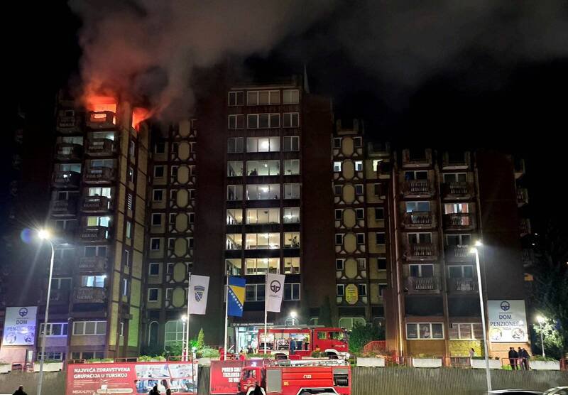 波士尼亚与赫塞哥维纳养老院大火，至少10死5伤。（路透）