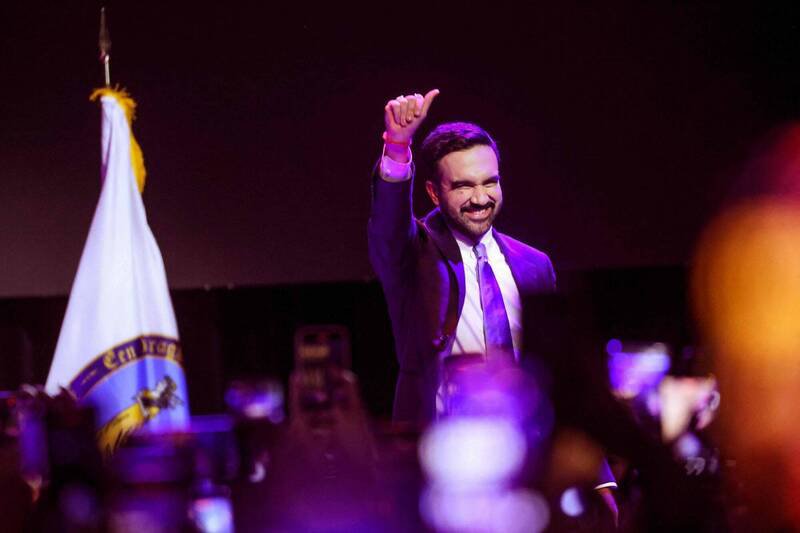 甫胜选纽约市长的曼达尼立刻向川普宣战。（法新社）