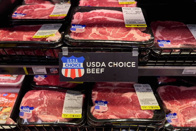 洛杉矶超市贩售的肉品。（欧新社档案照）