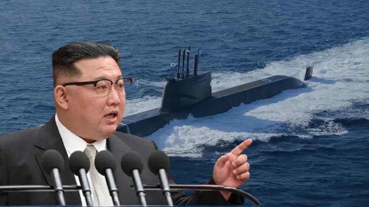 南韩国防部长安圭伯称，韩国推进建造核动力潜舰是「自主国防的壮举」，将使朝鲜领导人金正恩寝食难安。 合成画面。 