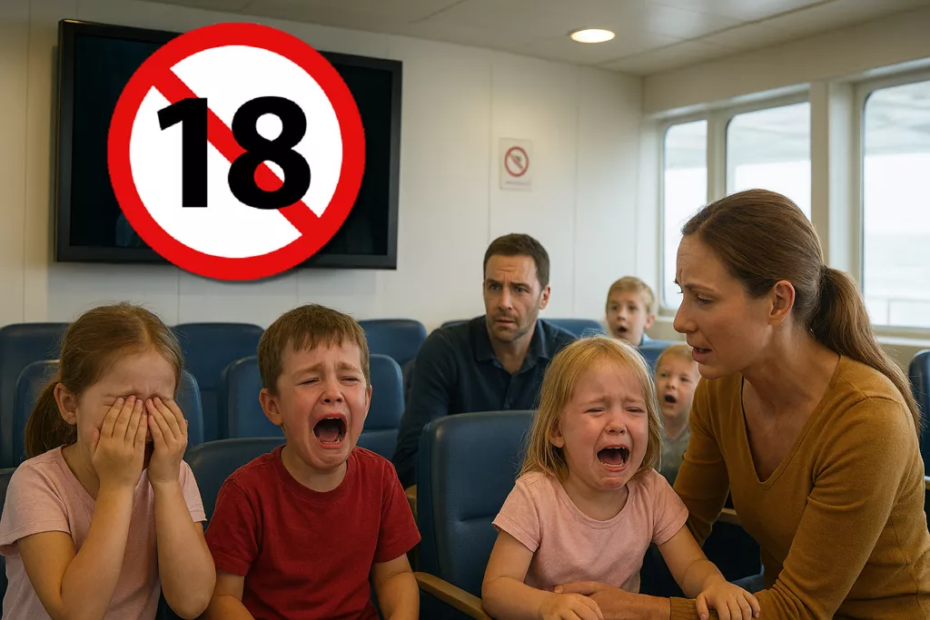 渡轮上电视突播“激情A片” 孩童尖叫惊逃!家长傻眼