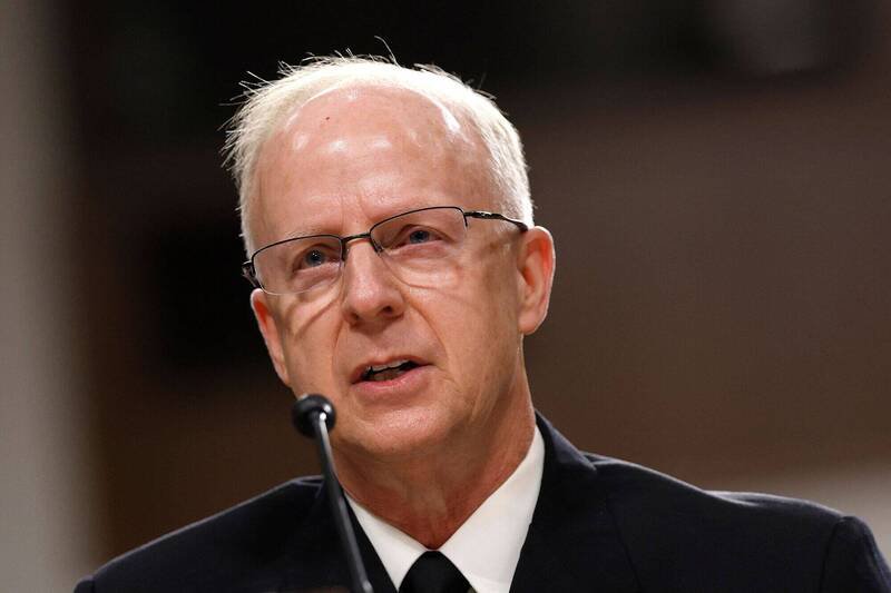 美国海军作战部长考德尔认为，南韩未来建造的核潜舰，自然会被用于牵制中国。（法新社）