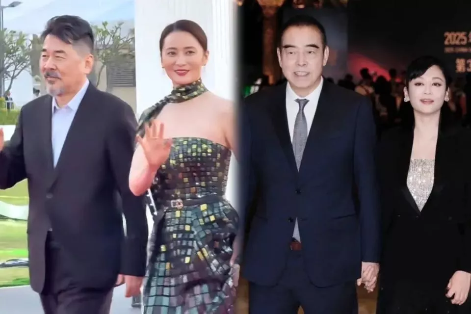 同是大美人嫁老男人,50岁蒋勤勤与56岁陈红同亮相金鸡