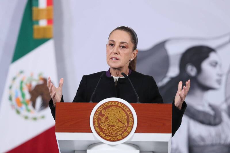 墨西哥总统薛恩鲍姆。（欧新社）