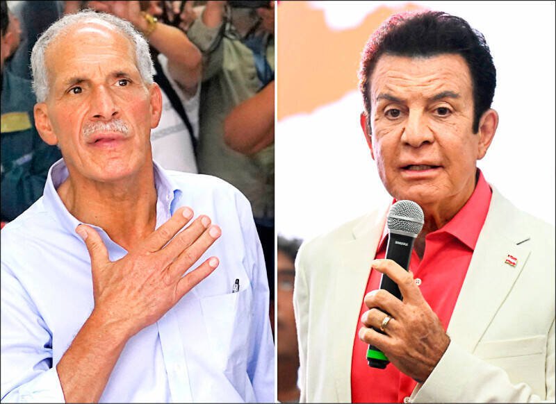 宏都拉斯2位最有胜算的总统候选人阿斯夫拉（左）和纳斯拉亚（右）。（法新社档案照）

