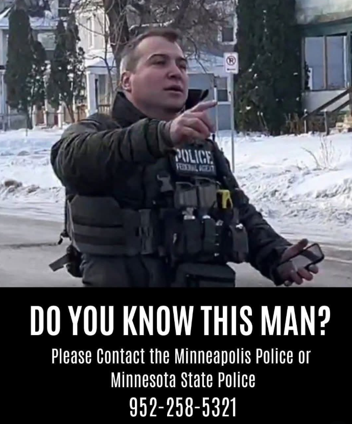 开枪的ICE探员正面长相被公布。（图翻摄自X）